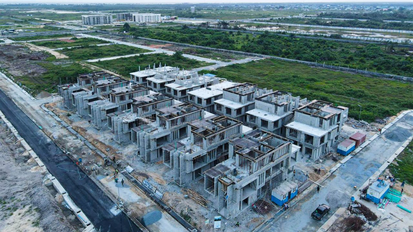 Overhead view of Makarios construction site